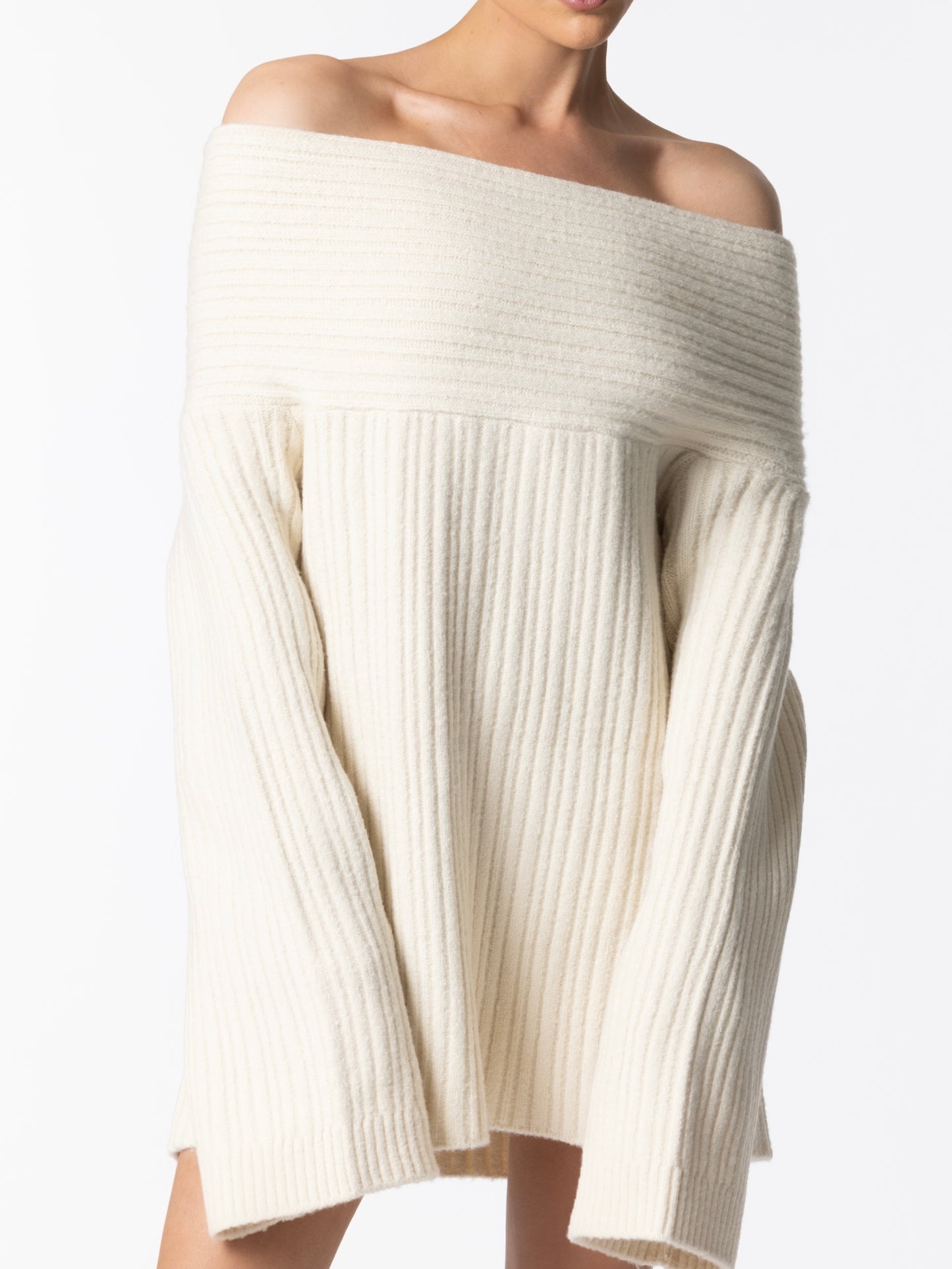 Oversized Knit Pullover Creme